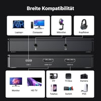 Placă de captură video UGREEN HDMI la USB-C 3.0, Loop-Out 4K 60Hz, înregistrare 1080P 60FPS, cu suport audio și microfon 2