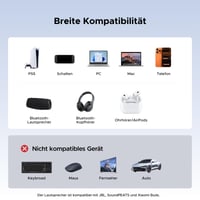 UGREEN LE Audio Bluetooth 5.4 USB adaptér, LC3 Auracast vysielač, aptX Low Latency, pre PC, Mac a hernú konzolu PS5, dvojrežimový bezdrôtový adaptér 8
