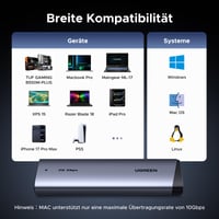Externý box UGREEN na M.2 NVMe a SATA SSD, 20 Gbps USB 3.2 Gen 2x2, hliníkové puzdro na disk pre formáty 2230/2242/2260/2280 s podporou UASP a TRIM 7