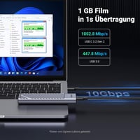 UGREEN M.2 NVMe SATA SSD Ház USB 3.2 Gen 2 10Gbps - Alumínium Külső Tok Hűtőpaddal 2280/2242/2230/2260 Méretekhez, 970 EVO Plus és Mac Mini  3