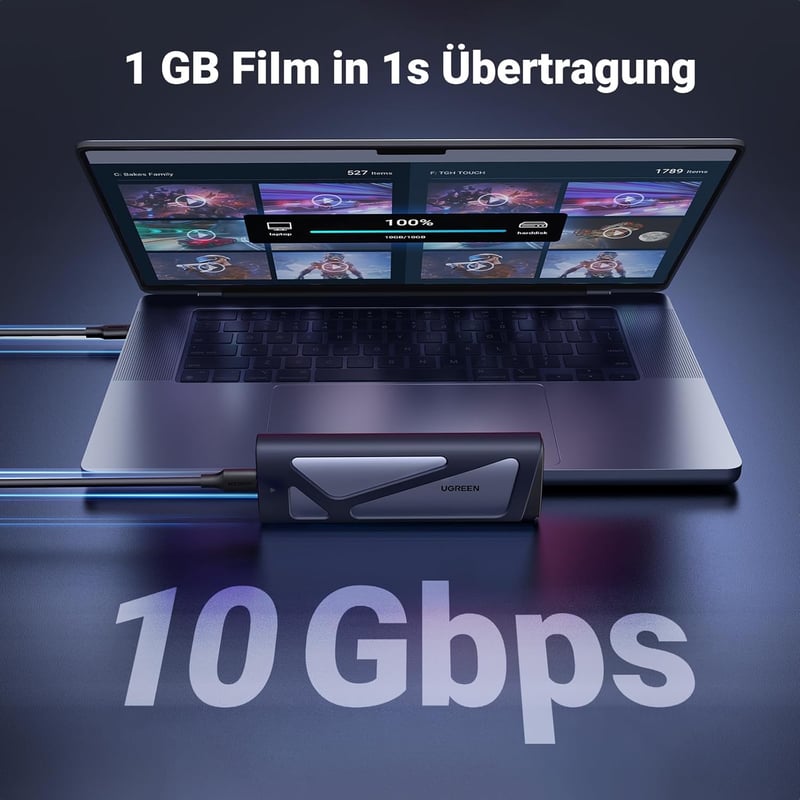 UGREEN M.2 SSD ház USB 3.2 Gen 2 NVMe és SATA támogatással
