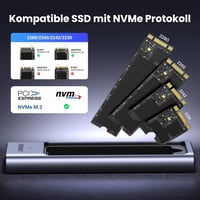 UGREEN M2 NVMe SSD ház USB 3.2 Gen 2 alumínium hűtőpárnával 2280/2242/2230 4