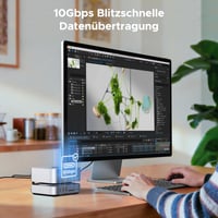 Dokovacia stanica UGREEN pre Mac Mini M4, 40 Gb/s M.2 NVMe SSD box, 5x 10 Gb/s USB port, HDMI 8K 30 Hz duálny displej, SD/TF 4.0, 3,5 mm jack – pre Mac Mini M4/M4 Pro 5