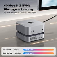 Dokovacia stanica UGREEN pre Mac Mini M4, 40 Gb/s M.2 NVMe SSD box, 5x 10 Gb/s USB port, HDMI 8K 30 Hz duálny displej, SD/TF 4.0, 3,5 mm jack – pre Mac Mini M4/M4 Pro 2