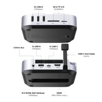 Dokovacia stanica UGREEN pre Mac Mini M4, 40 Gb/s M.2 NVMe SSD box, 5x 10 Gb/s USB port, HDMI 8K 30 Hz duálny displej, SD/TF 4.0, 3,5 mm jack – pre Mac Mini M4/M4 Pro 10