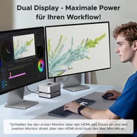 Dokovacia stanica UGREEN pre Mac Mini M4, 40 Gb/s M.2 NVMe SSD box, 5x 10 Gb/s USB port, HDMI 8K 30 Hz duálny displej, SD/TF 4.0, 3,5 mm jack – pre Mac Mini M4/M4 Pro 6