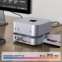 Dokovacia stanica UGREEN pre Mac Mini M4, 40 Gb/s M.2 NVMe SSD box, 5x 10 Gb/s USB port, HDMI 8K 30 Hz duálny displej, SD/TF 4.0, 3,5 mm jack – pre Mac Mini M4/M4 Pro 8
