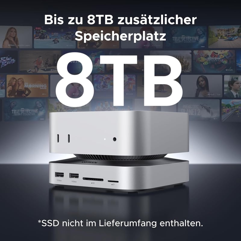 UGREEN Mac Mini M4 dokkoló NVMe SSD tárolóval, 10Gbps USB hub