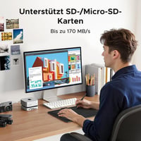 UGREEN Mac Mini M4 dokkoló NVMe SSD tárolóval, 10Gbps USB hub 6