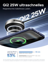 Magnetická bezdrôtová nabíjacia podložka UGREEN Magflow Pro Qi2 25W s podporou MagSafe a aktívnym chladením pre iPhone 17/16/15/14/13/12 a AirPods 2