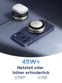 Magnetická bezdrôtová nabíjacia podložka UGREEN Magflow Pro Qi2 25W s podporou MagSafe a aktívnym chladením pre iPhone 17/16/15/14/13/12 a AirPods 3