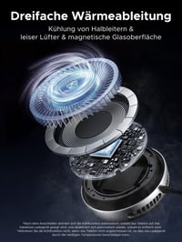 Magnetická bezdrôtová nabíjacia podložka UGREEN Magflow Pro Qi2 25W s podporou MagSafe a aktívnym chladením pre iPhone 17/16/15/14/13/12 a AirPods 4