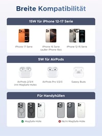 Bezdrôtová nabíjacia stanica UGREEN MagFlow Qi2 MagSafe 2 v 1, 15 W, kompatibilná s iPhone 17/16/15/14/13/12 a AirPods 4/3/2/Pro 9