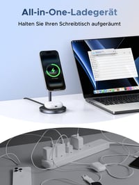 Bezdrôtová nabíjacia stanica UGREEN MagFlow Qi2 MagSafe 2 v 1, 15 W, kompatibilná s iPhone 17/16/15/14/13/12 a AirPods 4/3/2/Pro 8