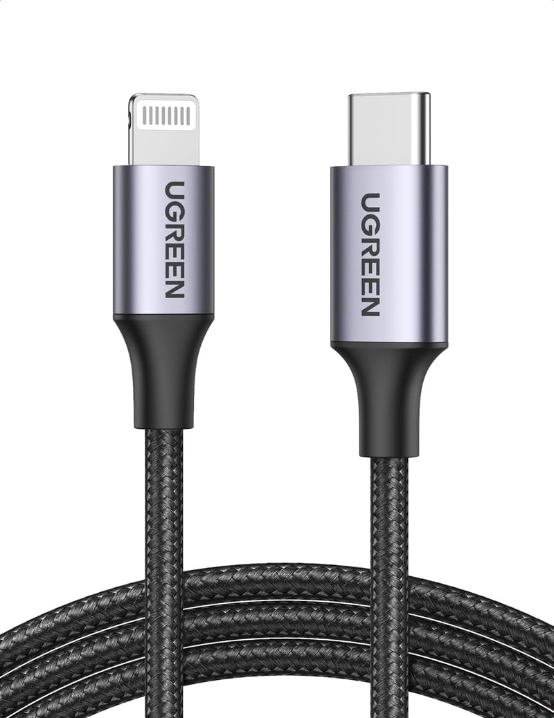 Kábel UGREEN MFi certifikovaný USB-C Lightning pre iPhone 11 Pro Max X XS XR 8 Plus – opletený nylonom