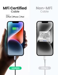 Kábel UGREEN MFi certifikovaný USB-C Lightning pre iPhone 11 Pro Max X XS XR 8 Plus – opletený nylonom 3