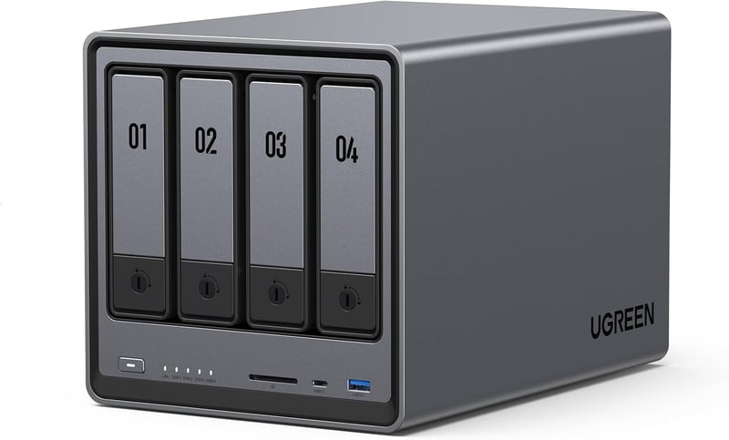 UGREEN NASync DXP4800 4-Bay NAS Szerver, Intel N100 Quad-Core, 8GB DDR5, 2×2.5GbE LAN, 2×M.2 NVMe, 4K HDMI, Otthoni és Irodai Adattárolás