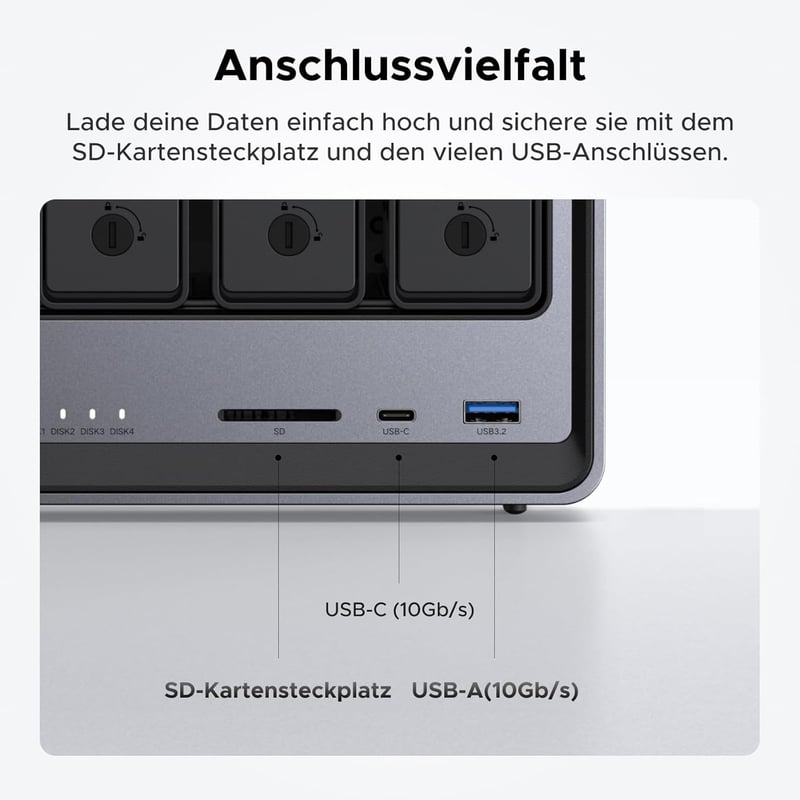 UGREEN NASync DXP4800 4-Bay NAS Szerver, Intel N100 Quad-Core, 8GB DDR5, 2×2.5GbE LAN, 2×M.2 NVMe, 4K HDMI, Otthoni és Irodai Adattárolás