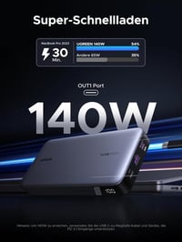 UGREEN Nexode 25000 mAh Power Bank 145W - 3 portos külső akkumulátor digitális kijelzővel, MacBook, iPhone, Galaxy készülékekhez 2