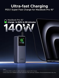 UGREEN Nexode 25000mAh 200W Power Bank 3 portos USB-C gyorstöltő iPhone MacBook Galaxy 2