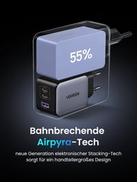 UGREEN Nexode X 65W USB-C GaN mini nabíjačka, 3-portová, PD PPS 45W rýchlonabíjačka, kompatibilná s MacBook Air M2, iPhone a Galaxy S25 5