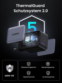 UGREEN Nexode X 65W USB-C GaN mini nabíjačka, 3-portová, PD PPS 45W rýchlonabíjačka, kompatibilná s MacBook Air M2, iPhone a Galaxy S25 7