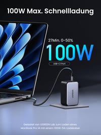 Nabíjačka UGREEN Nexode X USB-C 100W Mini GaN, 3-portová rýchlonabíjačka PD PPS, kompatibilná s MacBook Pro, iPhone 17 a Galaxy S25 Ultra 2