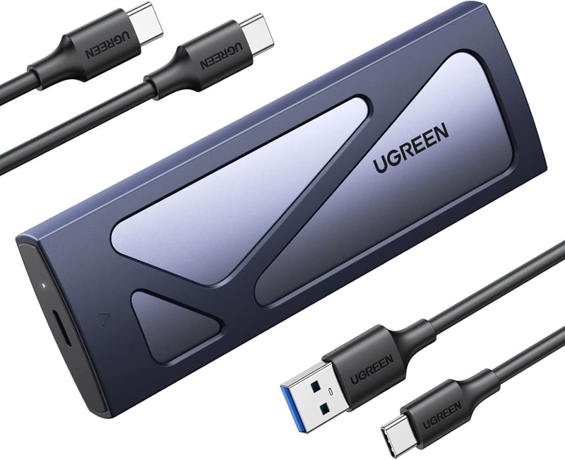 UGREEN NVMe M.2 SSD ház USB 3.2 Gen2 10 Gbps, 2230/2242/2260/2280 - ezüst