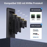 UGREEN NVMe M.2 SSD ház USB 3.2 Gen2 10 Gbps, 2230/2242/2260/2280 - ezüst 3