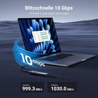 UGREEN NVMe M.2 SSD ház USB 3.2 Gen2 10 Gbps, 2230/2242/2260/2280 - ezüst 2