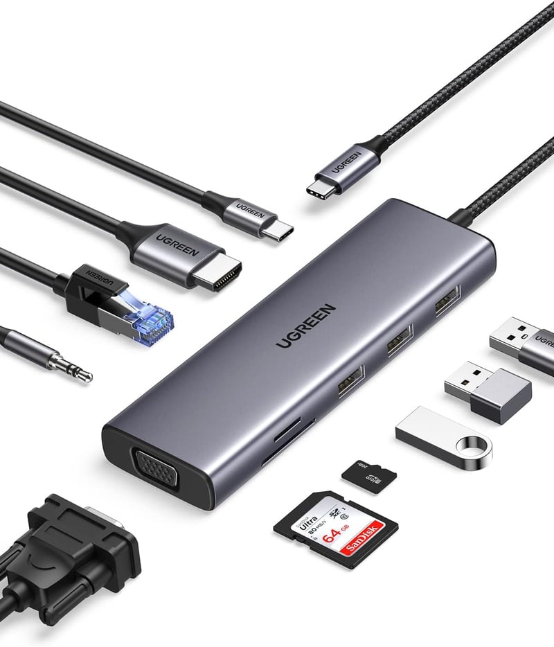 UGREEN Revodok 10 az 1-ben USB-C Hub multifunkciós dokkoló