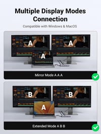 UGREEN Revodok 10-in-1 USB-C Dokkoló Állomás Kettős Kijelzővel - HDMI, VGA, 3 USB 3.0, 100W PD, Ethernet - MacBook, Surface Kompatibilis 5