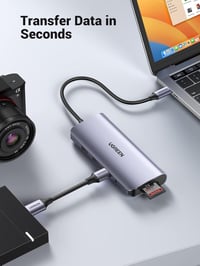 UGREEN Revodok 10-in-1 USB-C Dokkoló Állomás Kettős Kijelzővel - HDMI, VGA, 3 USB 3.0, 100W PD, Ethernet - MacBook, Surface Kompatibilis 7