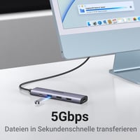 UGREEN Revodok 105 USB-C Hub 100W PD Töltéssel, 4K HDMI, 3x USB-A Port Multiport Adapter MacBook iPad iPhone Samsung Laptop 10