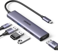 UGREEN Revodok 105 USB-C Hub 100W PD Töltéssel, 4K HDMI, 3x USB-A Port Multiport Adapter MacBook iPad iPhone Samsung Laptop 1