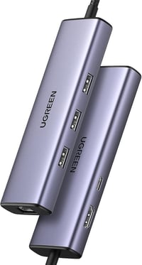 UGREEN Revodok 1061 USB C Hub Ethernet Dokkoló - 4K HDMI, 100W PD, 3 USB-A Port, Gigabit LAN, iPhone 17, MacBook, iPad, Surface, Galaxy Komp 8