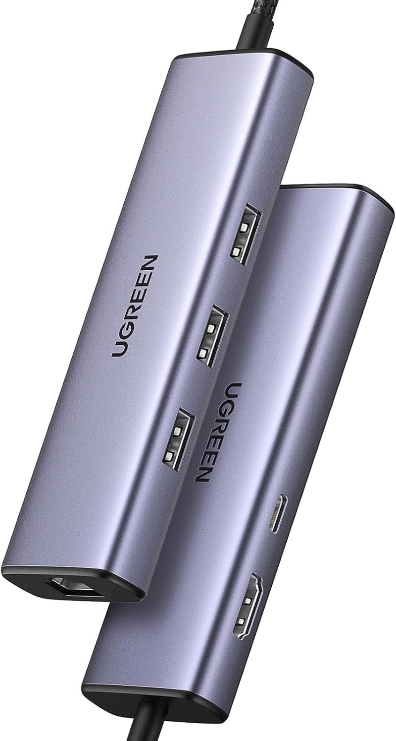 UGREEN Revodok 1061 USB C Hub Ethernet Dokkoló - 4K HDMI, 100W PD, 3 USB-A Port, Gigabit LAN, iPhone 17, MacBook, iPad, Surface, Galaxy Komp