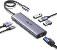 UGREEN Revodok 1061 USB C Hub Ethernet Dokkoló - 4K HDMI, 100W PD, 3 USB-A Port, Gigabit LAN, iPhone 17, MacBook, iPad, Surface, Galaxy Komp 1