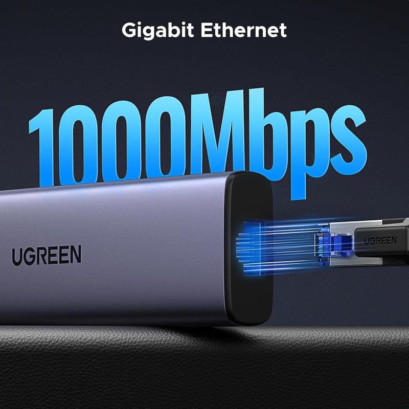 UGREEN Revodok 1061 USB C Hub Ethernet Dokkoló - 4K HDMI, 100W PD, 3 USB-A Port, Gigabit LAN, iPhone 17, MacBook, iPad, Surface, Galaxy Komp