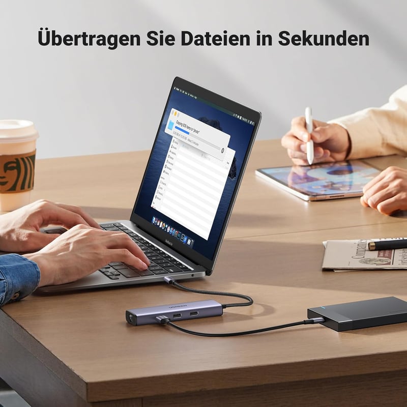 UGREEN Revodok 1061 USB C Hub Ethernet Dokkoló - 4K HDMI, 100W PD, 3 USB-A Port, Gigabit LAN, iPhone 17, MacBook, iPad, Surface, Galaxy Komp
