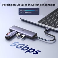 UGREEN Revodok 1061 USB C Hub Ethernet Dokkoló - 4K HDMI, 100W PD, 3 USB-A Port, Gigabit LAN, iPhone 17, MacBook, iPad, Surface, Galaxy Komp 5