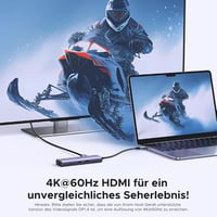 UGREEN Revodok 107 USB-C Hub 7 az 1-ben - 4K 60Hz HDMI, Ethernet, 100W PD, SD/TF, 2 USB 3.0 - iPhone, MacBook, iPad, Surface kompatibilis 3