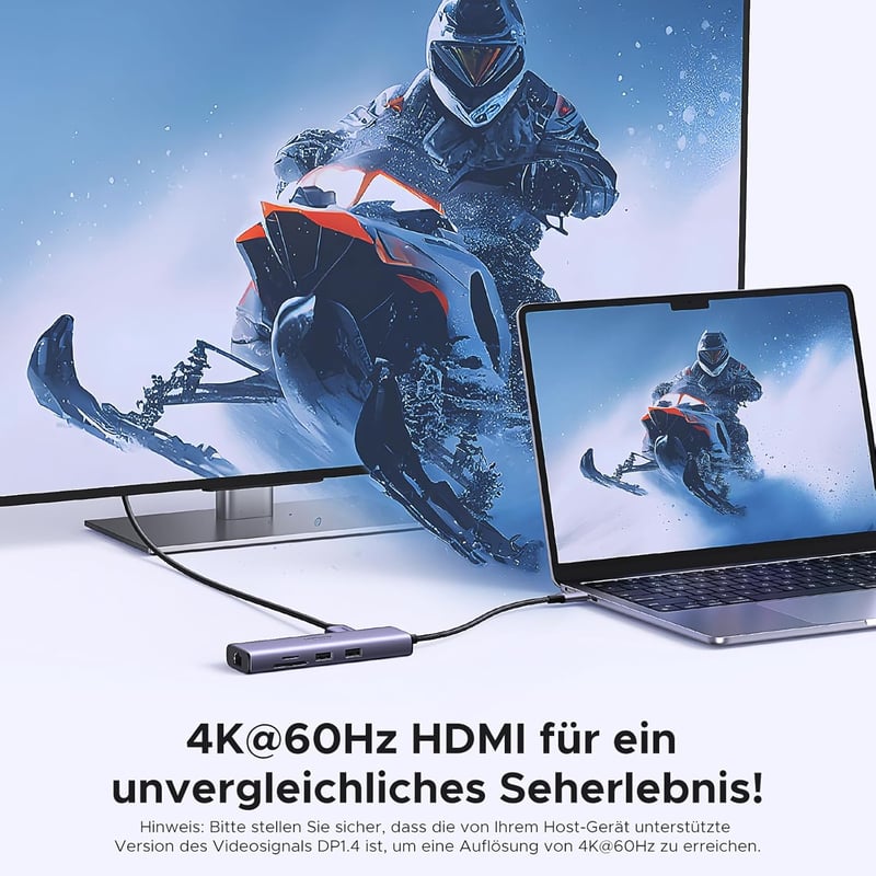 UGREEN Revodok 107 USB-C Hub 7 az 1-ben - 4K 60Hz HDMI, Ethernet, 100W PD, SD/TF, 2 USB 3.0 - iPhone, MacBook, iPad, Surface kompatibilis