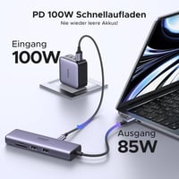 UGREEN Revodok 107 USB-C Hub 7 az 1-ben - 4K 60Hz HDMI, Ethernet, 100W PD, SD/TF, 2 USB 3.0 - iPhone, MacBook, iPad, Surface kompatibilis 4