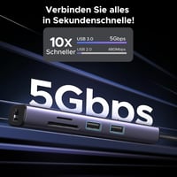 UGREEN Revodok 107 USB-C Hub 7 az 1-ben - 4K 60Hz HDMI, Ethernet, 100W PD, SD/TF, 2 USB 3.0 - iPhone, MacBook, iPad, Surface kompatibilis 5