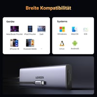 UGREEN Revodok 109 USB-C Hub 9-in-1 - 4K 60Hz HDMI, 100W PD, Gigabit Ethernet, SD/TF Kártyaolvasó, MacBook, iPhone, iPad, Surface Pro Kompat 4