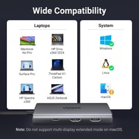 UGREEN Revodok 206 USB C Hub Dokkoló - Kettős 4K HDMI, 3 USB Port, 100W Gyorstöltés - Kompatibilis MacBook, Surface, ThinkPad, Zenbook Eszkö 9