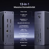 Dokovacia stanica UGREEN Revodok Max 213 Thunderbolt 4, 40 Gb/s, 13 v 1, duálne 4K 60 Hz, 90 W nabíjanie, 2,5 Gb/s Ethernet, SD 4.0, 3,5 mm jack 2