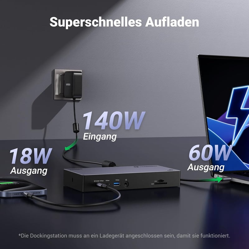 UGREEN Revodok Max 313 Thunderbolt 4 dokkoló 13 az 1-ben, 140W töltéssel