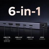 UGREEN Revodok Pro 106 USB-C Hub 10Gbps HDMI 4K 100W PD adapter 3